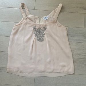 Bar III Semi Sheer Embellished Tank